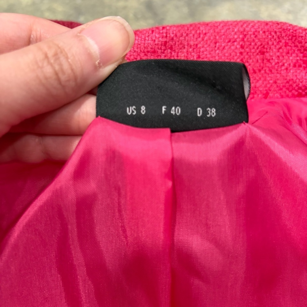 Akris Womens Silk Cashmere Hot Pink Blazer Sz 8 Retro Funky BossWives Event EUC - Picture 12 of 15